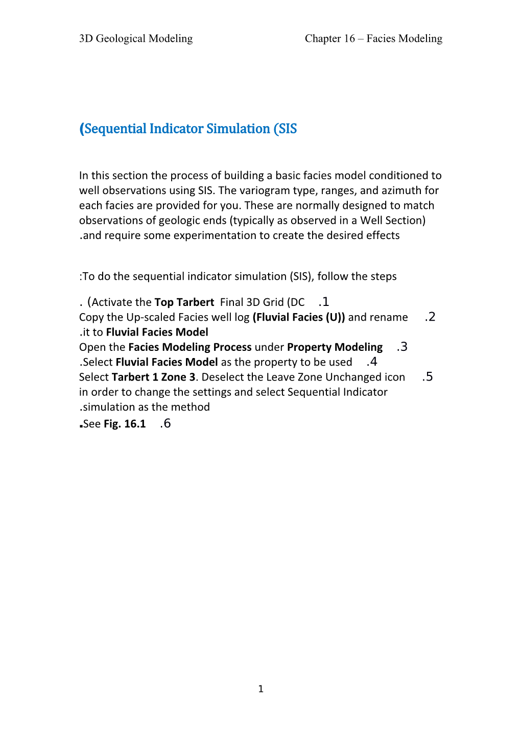 Chapter 16 Facies Modeling3d Geological Modeling