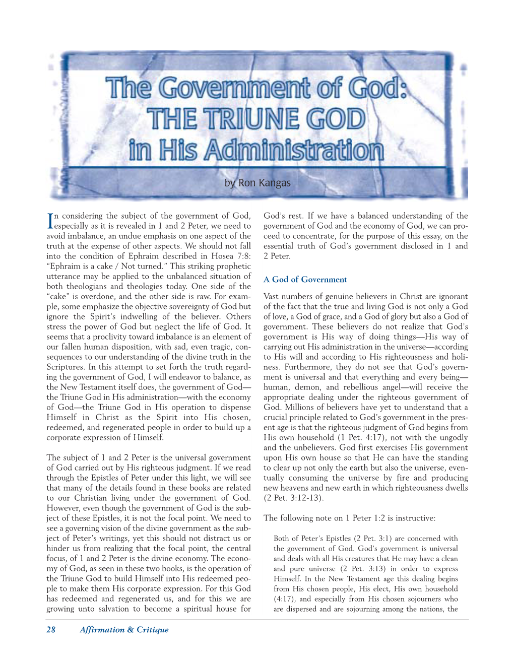 The Government of God, God’S Rest