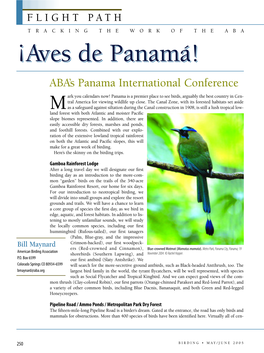 Aves De Panama ~ Flight Path