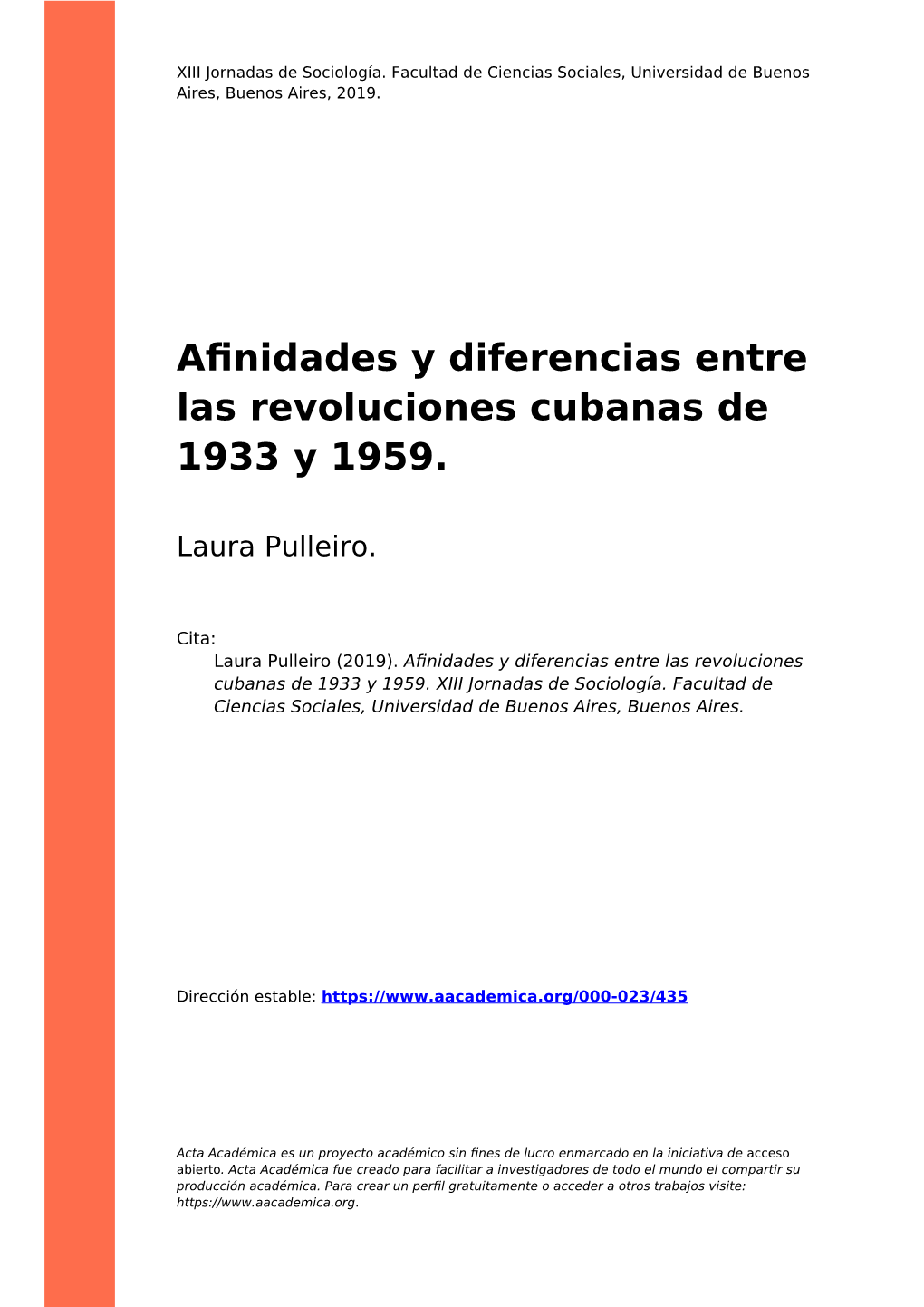 Afinidades Y Diferencias Entre Las Revoluciones Cubanas De 1933 Y 1959