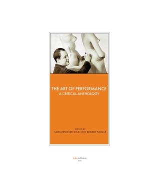 The Art of Performance a Critical Anthology