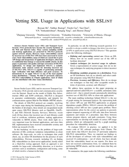 Vetting SSL Usage in Applications with SSLINT
