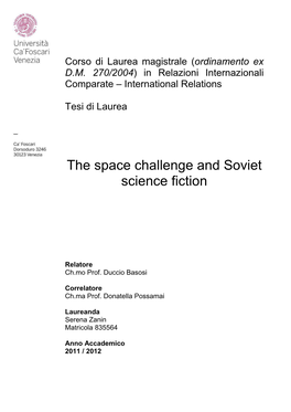 The Space Challenge and Soviet Science Fiction