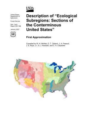 Description of “Ecological Subregions: Sections of the Conterminous United States”