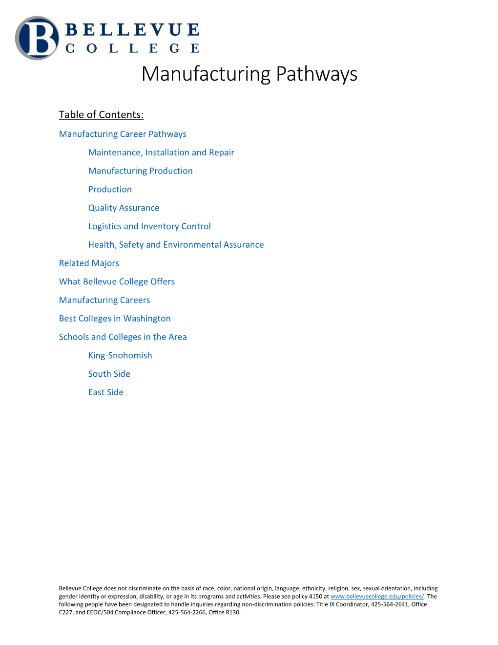Manufacturing Pathways