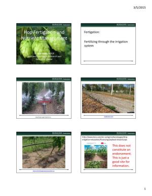 Hop Fertigation and Nutrient Management
