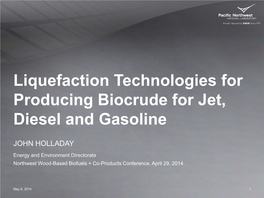Liquefaction Technologies for Producing Biocrude for Jet, Diesel and Gasoline