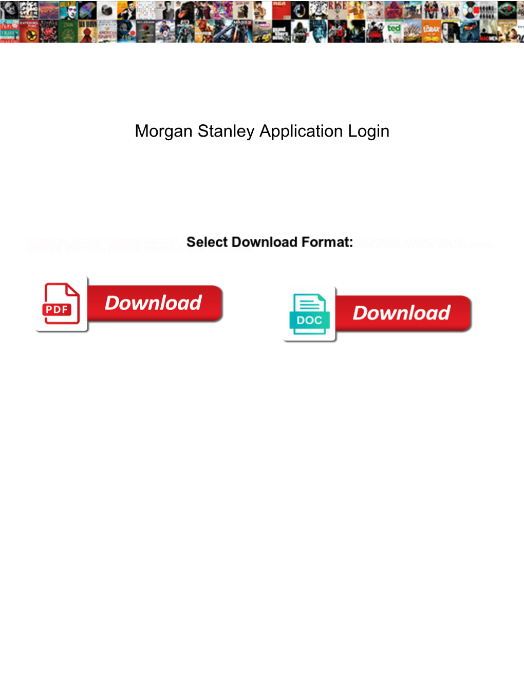 Morgan Stanley Application Login