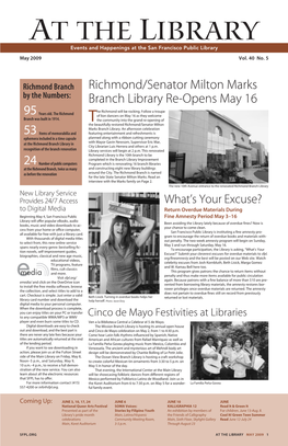 Richmond/Senator Milton Marks Branch Library Re-Opens May 16