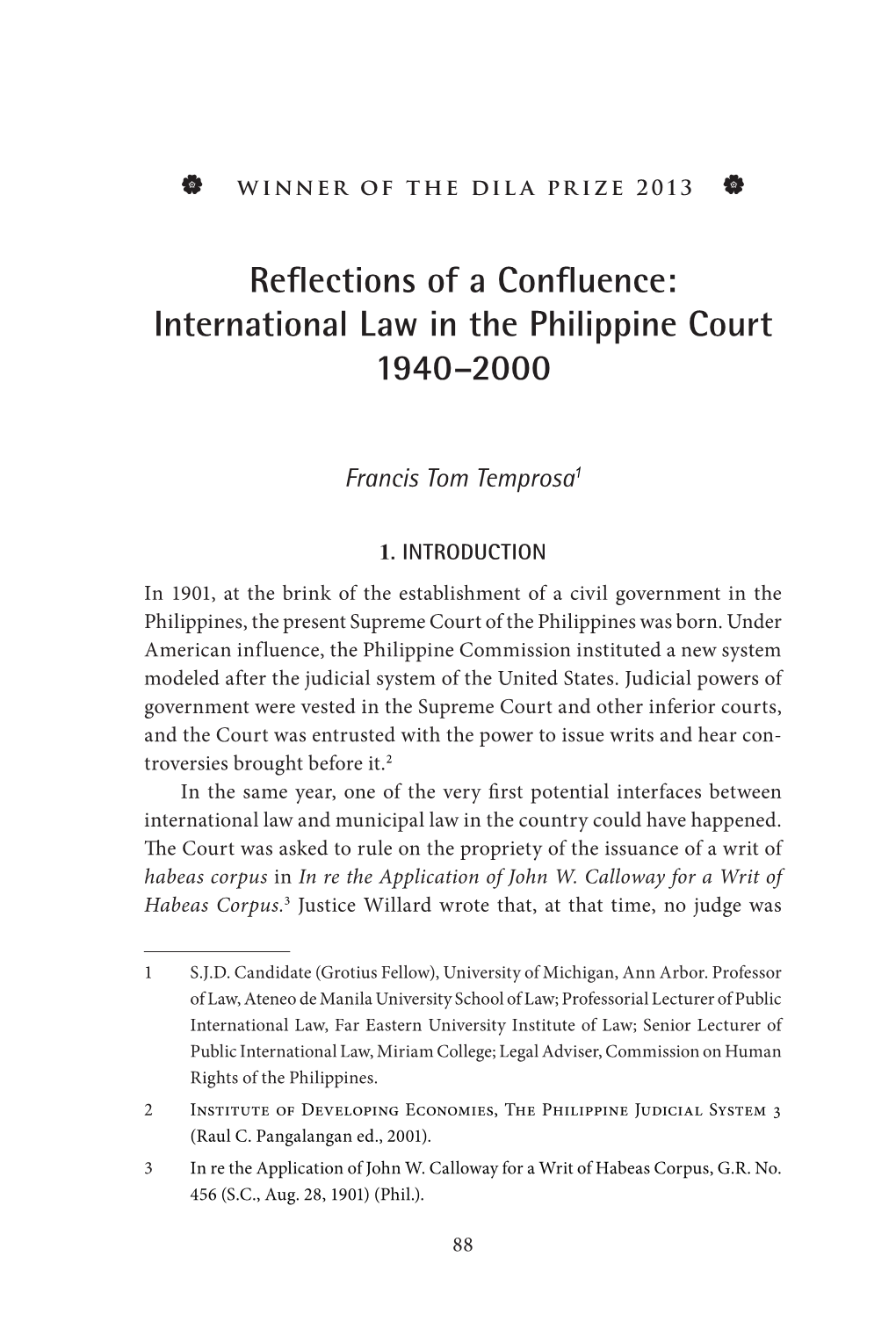 International Law in the Philippine Court 1940–2000