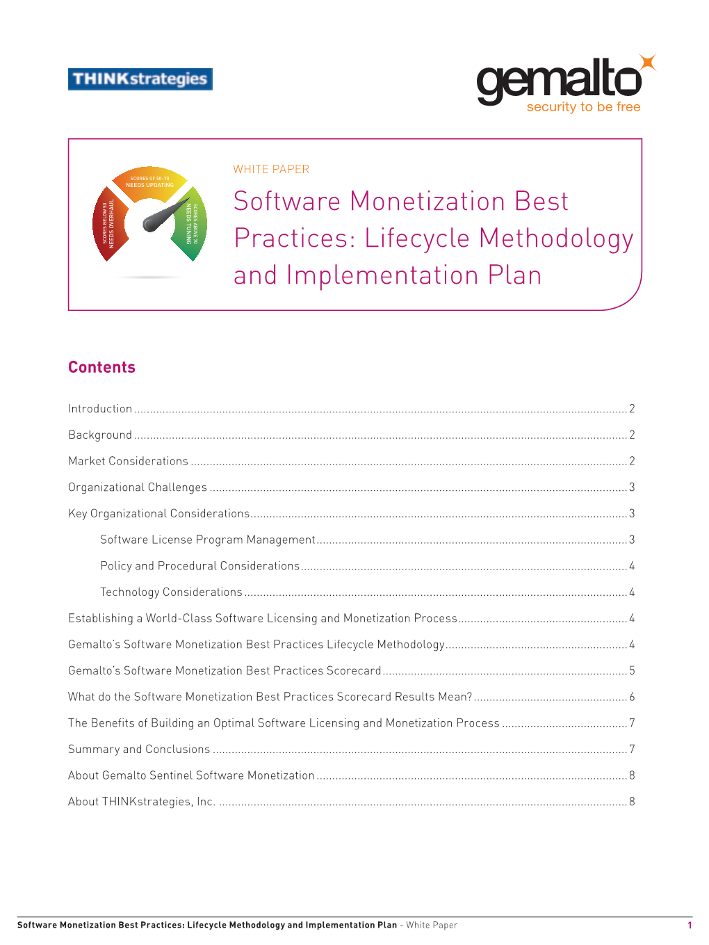 Software Monetization Best Practices: Lifecycle Methodology and Implementation Plan