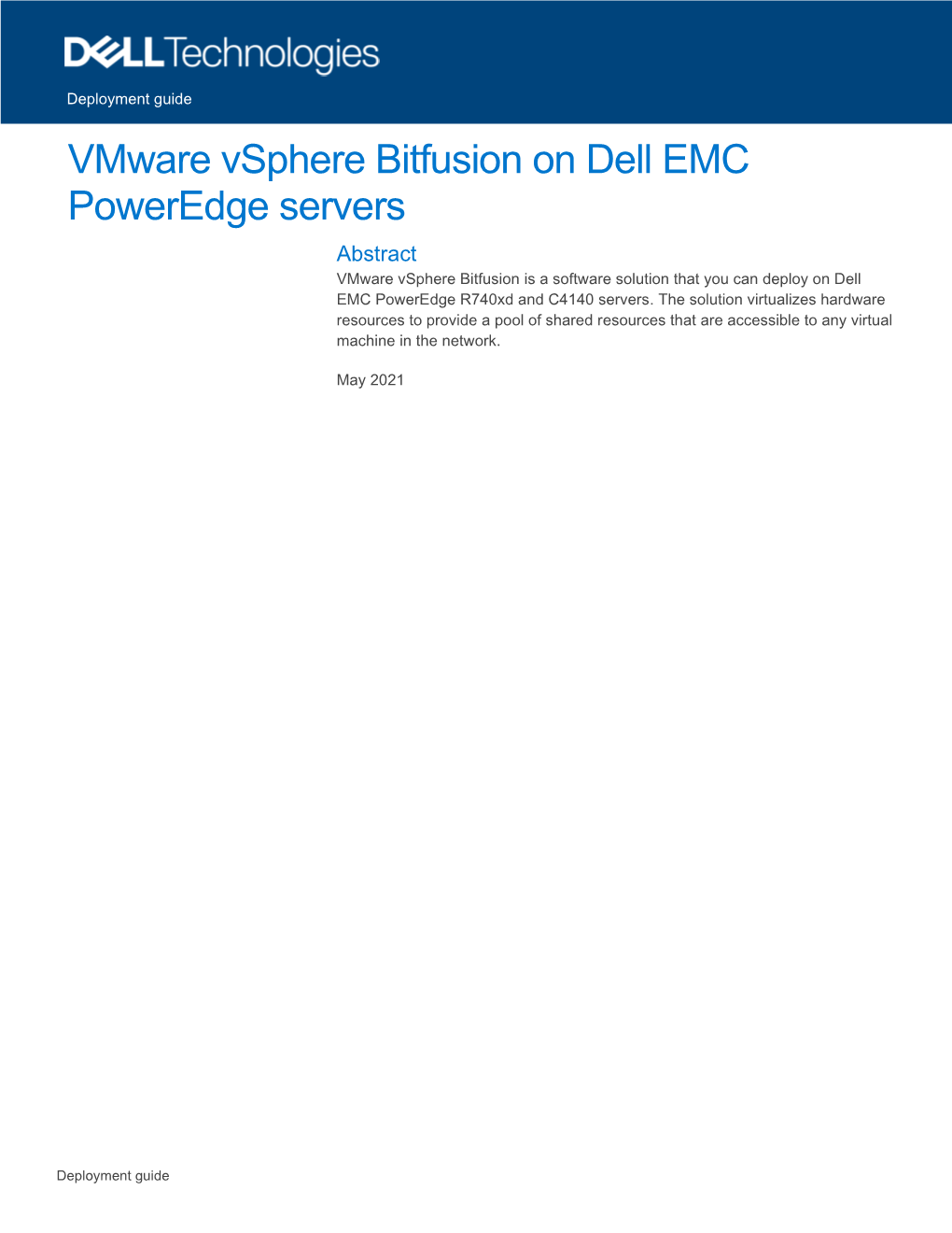 Vmware Vsphere Bitfusion on Dell EMC Poweredge Servers