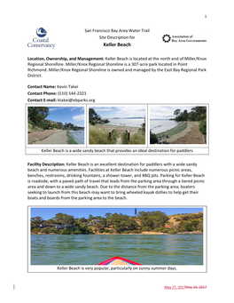 San Francisco Bay Area Water Trail Site Description for Keller Beach