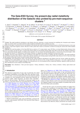 The Gaia-ESO Survey: the Present-Day Radial Metallicity Distribution of the Galactic Disc Probed by Pre-Main-Sequence Clusters