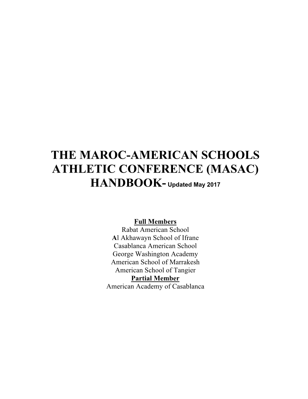 MASAC) HANDBOOK- Updated May 2017