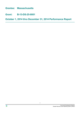 October 1, 2014 Thru December 31, 2014 Performance Report