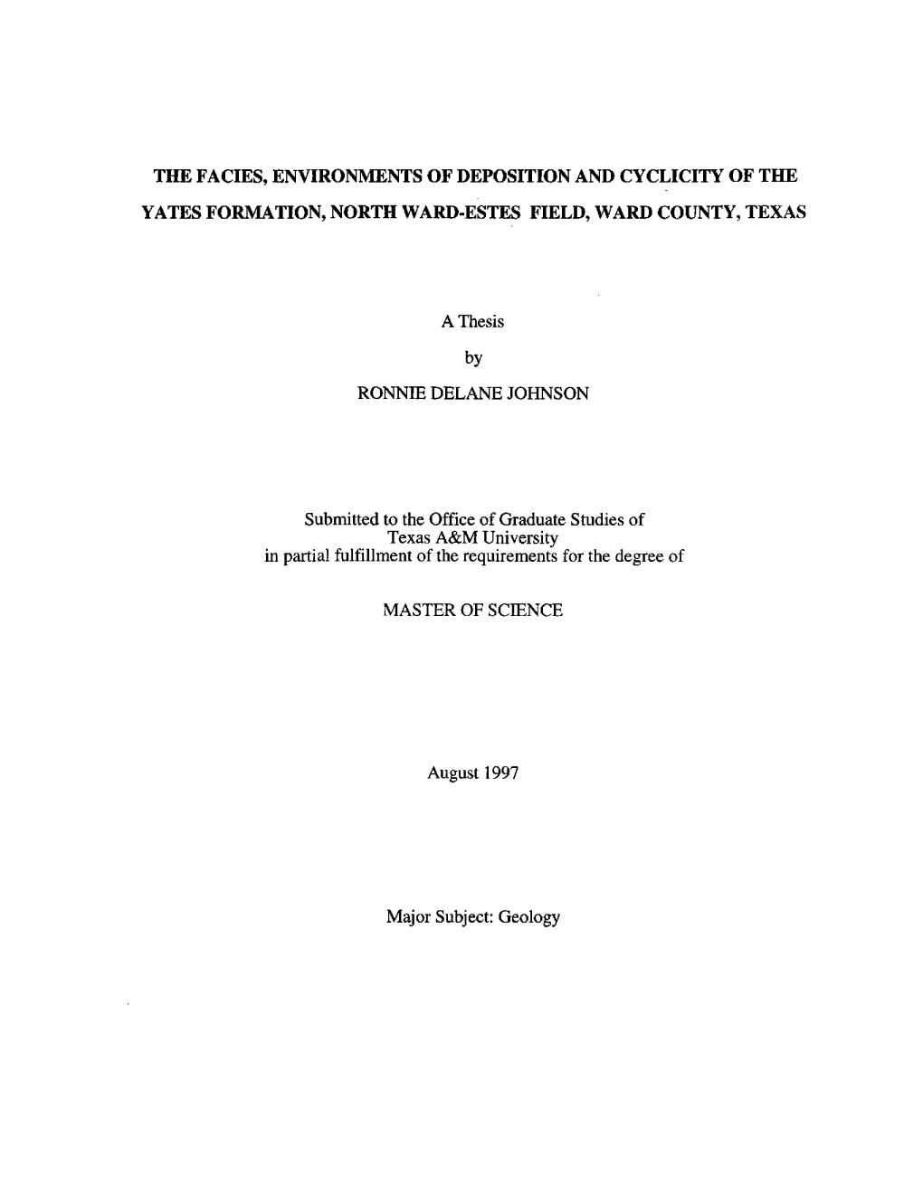 The Facies, Environments of Deposition and Cyclicity of The