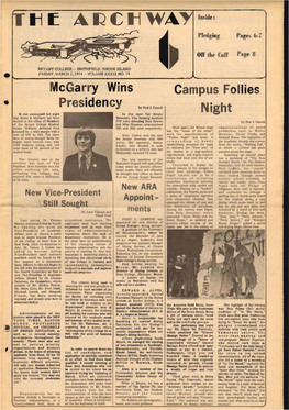 Mcgarry Wins Presidency Campus Follies