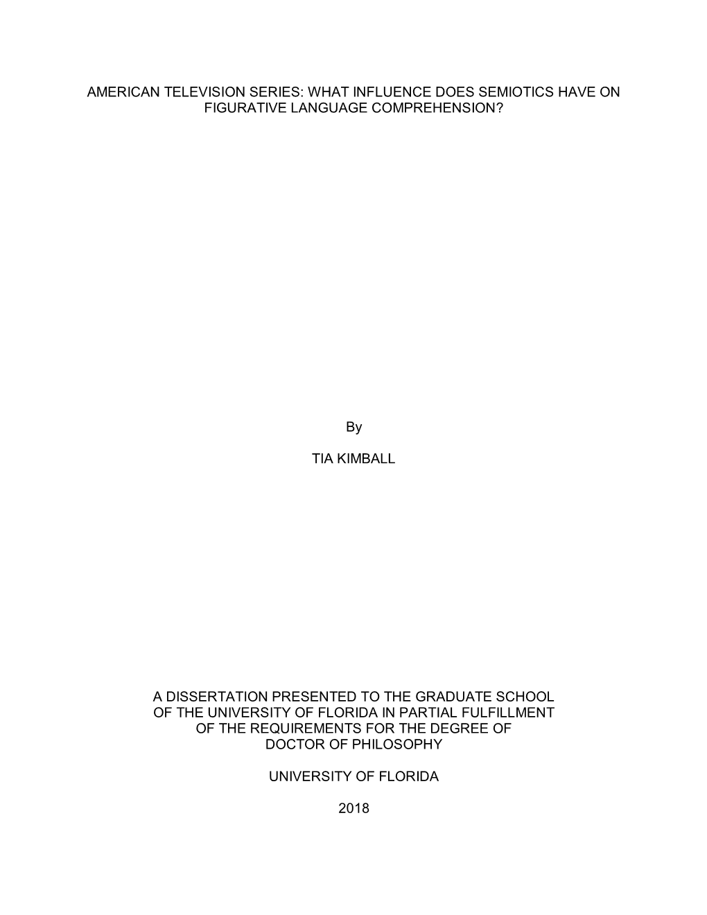 University of Florida Thesis Or Dissertation Formatting