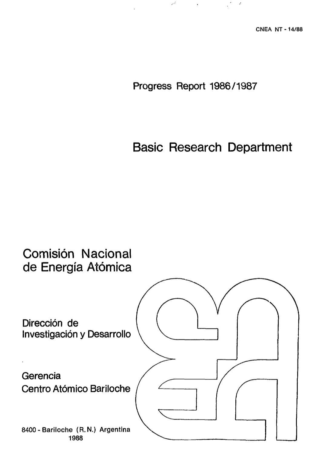 Basic Research Department Comisión Nacional De Energía Atómica