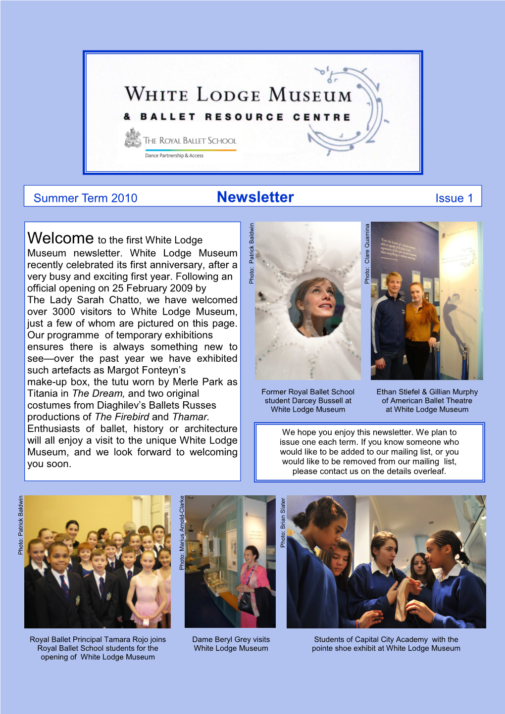 Museum Newsletter Issue 1