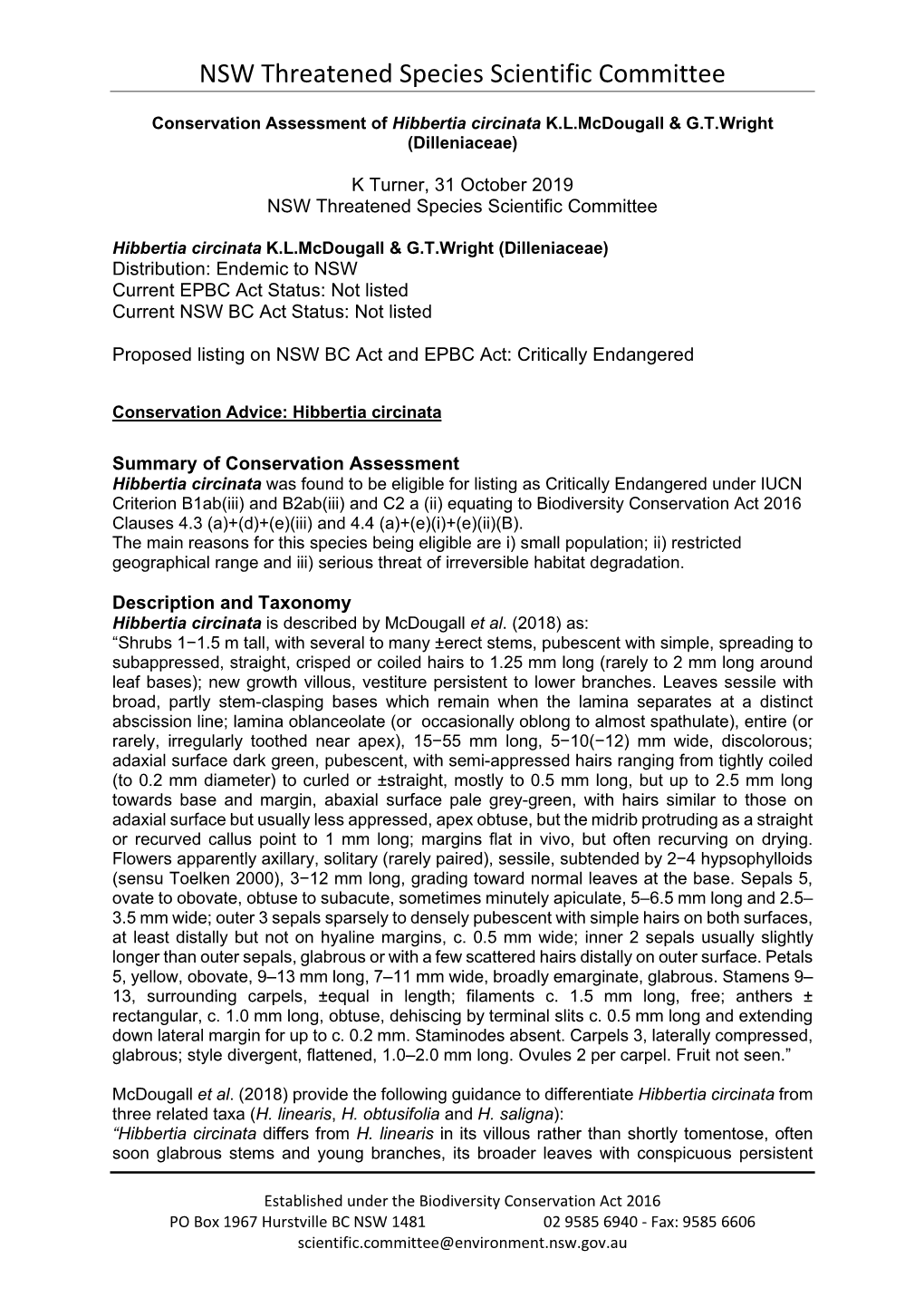 Conservation-Assessment-Hibbertia-Circinata.Pdf