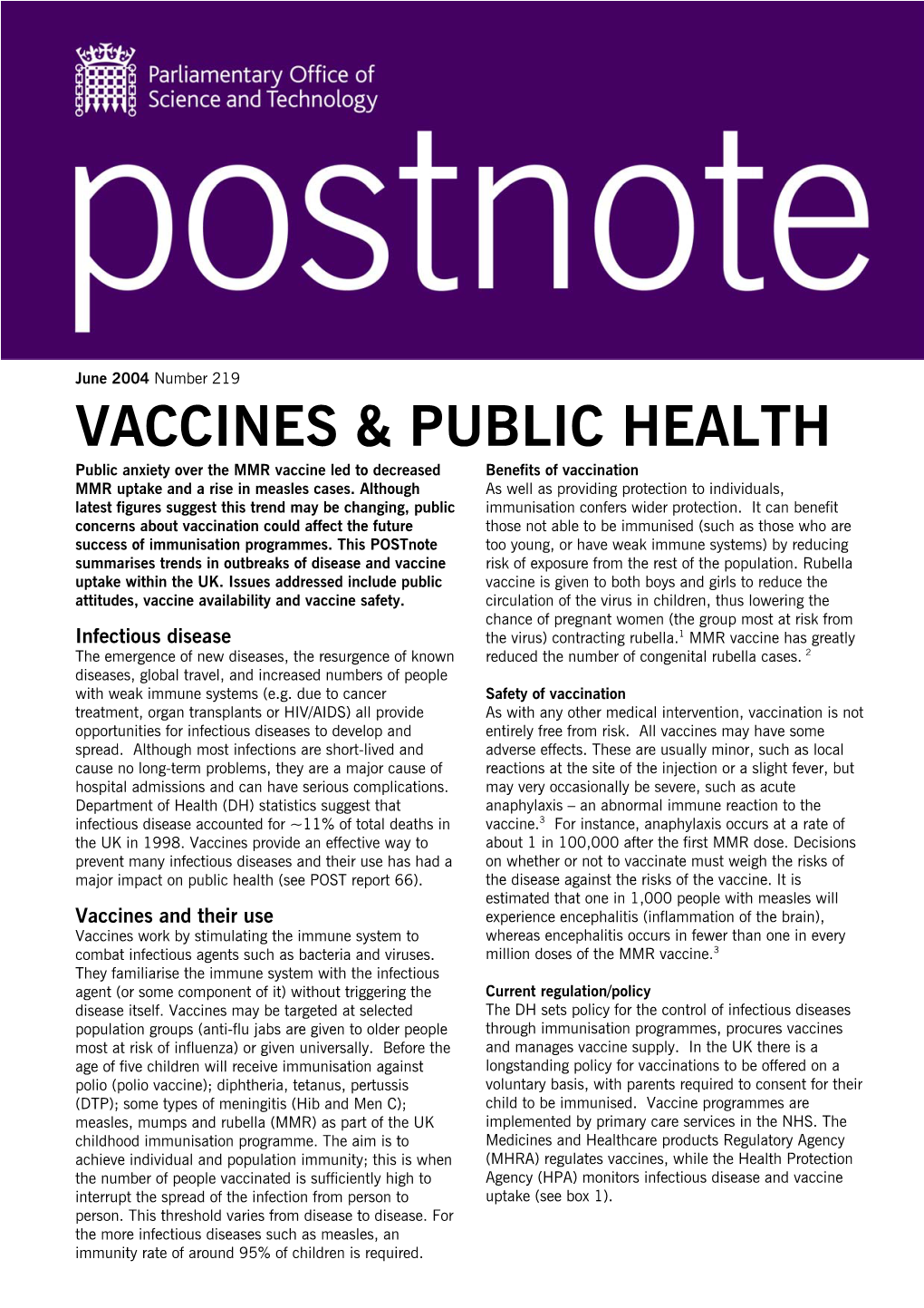 Vaccines & Public Health