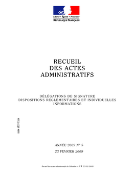Recueil Des Actes Des Actes Administratifs Administratifs