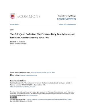 The Feminine Body, Beauty Ideals, and Identity in Postwar America, 1945-1970