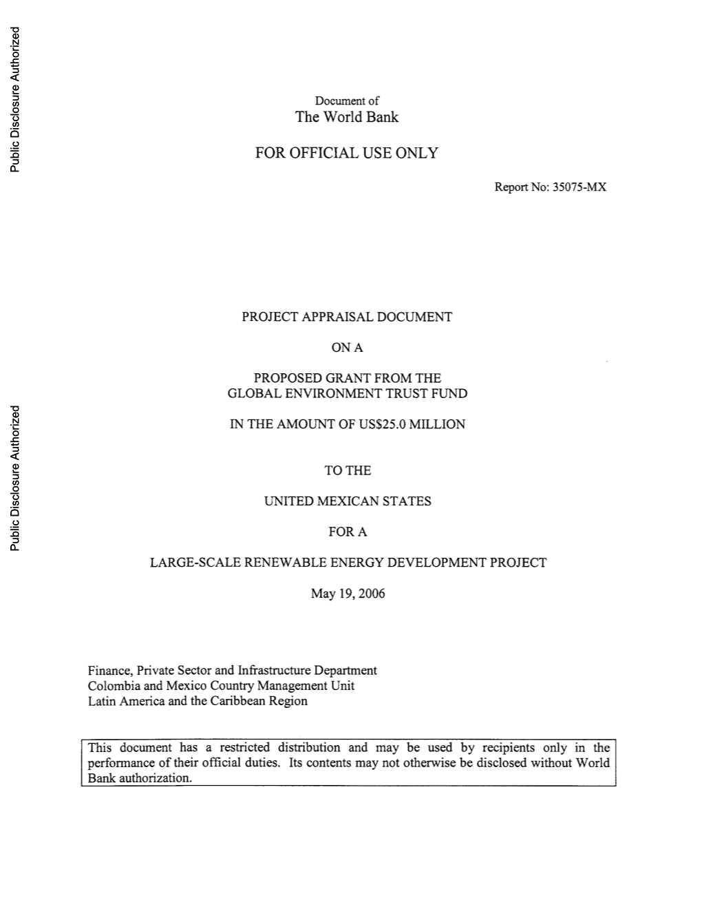 World Bank Document