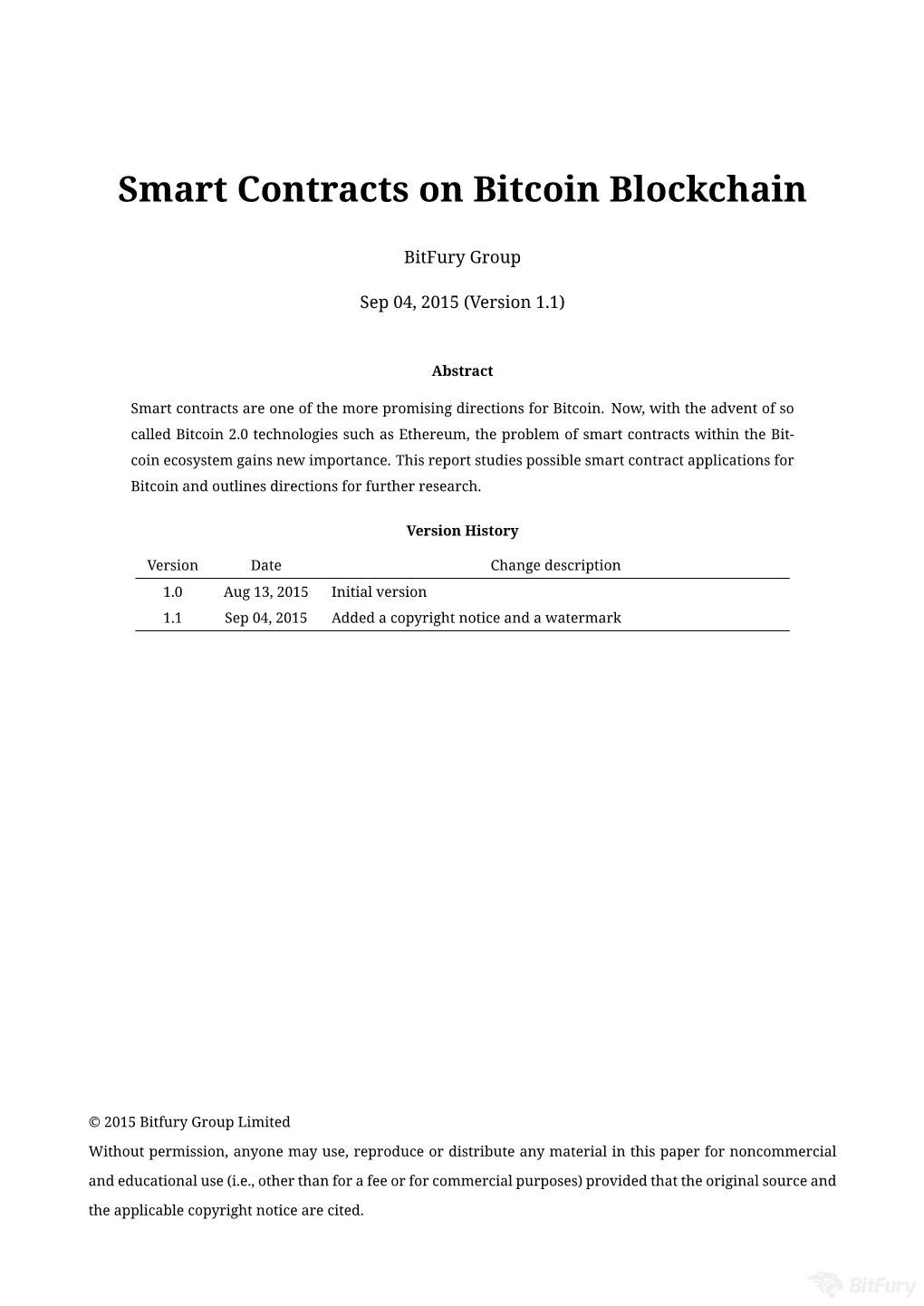 Smart Contracts on Bitcoin Blockchain