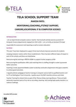 Tela School Support Team Rakesh Patel