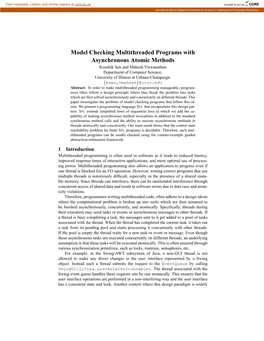 Model Checking Multithreaded Programs With