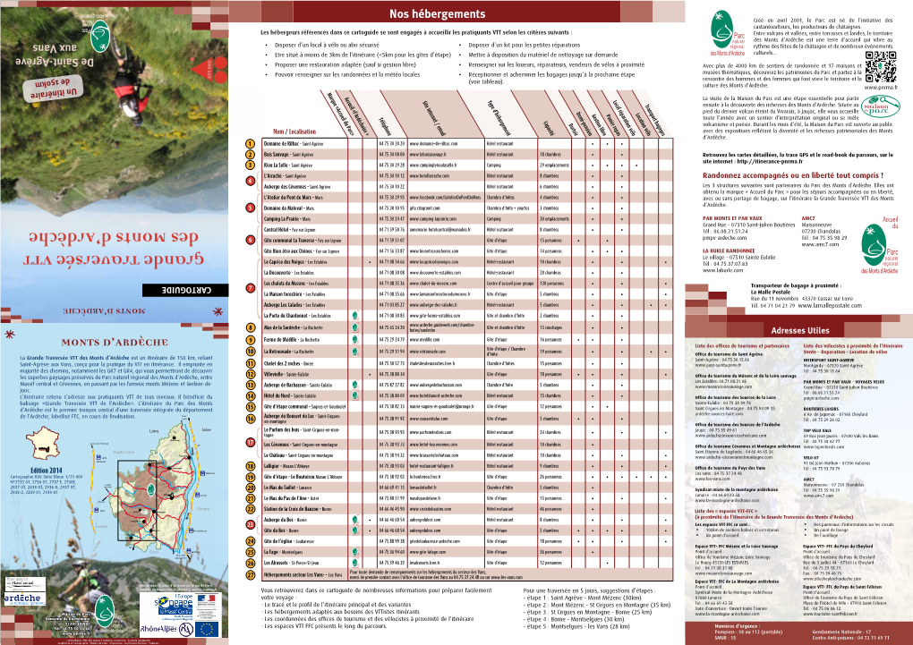 Cartoguide De La Grande Traversée VTT Des Monts D'ardèche