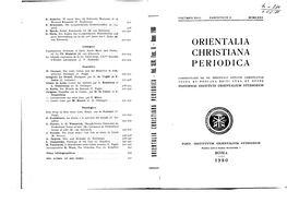 ORIENTALIA CHRISTIANA PERIODICA OCP 46 (1980) 281-305 Piazza B