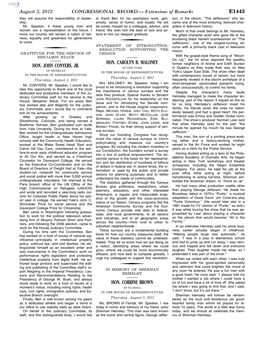 CONGRESSIONAL RECORD— Extensions of Remarks E1443 HON