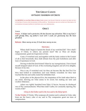 The Great Canon of St. Andrew of Crete