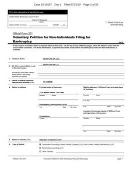 Voluntary Petition for Non-Individuals Filing for Bankruptcy Page 1 Case 19-11627 Doc 1 Filed 07/21/19 Page 2 of 25