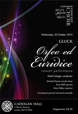 GLUCK Orfeo Ed Euridice