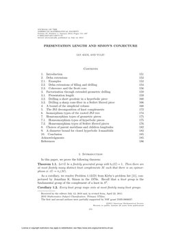 Presentation Length and Simon's Conjecture