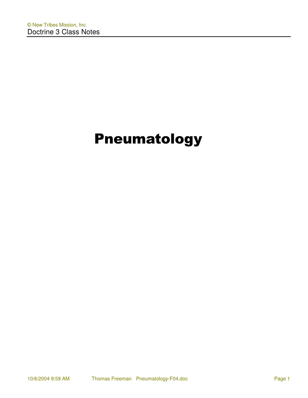 Pneumatology