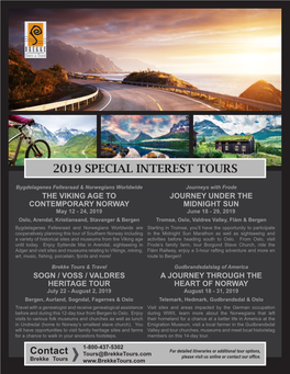 2019 Special Interest Tours