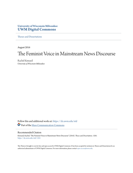 The Feminist Voice in Mainstream News Discourse