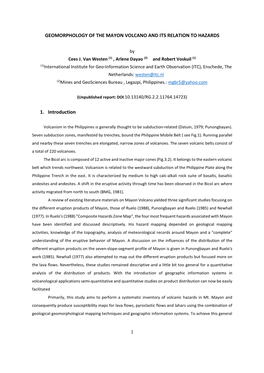 1 Geomorphology of the Mayon Volcano and Its