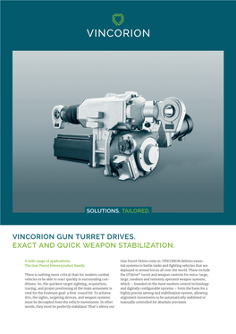Vincorion Gun Turret Drives. Exact and Quick Weapon Stabilization