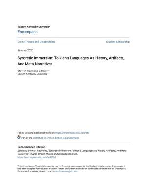 Syncretic Immersion: Tolkien's Languages As History, Artifacts