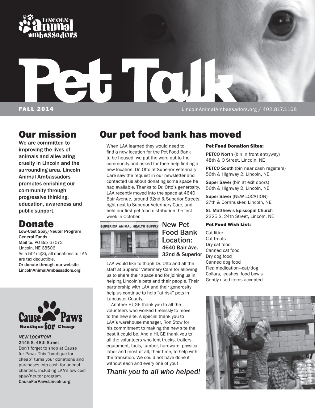 Our Mission Donate Our Pet Food Bank Has Moved