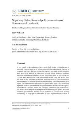Nitpicking Online Knowledge Representations of Governmental Leadership
