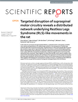 Targeted Disruption of Supraspinal Motor Circuitry Reveals a Distributed