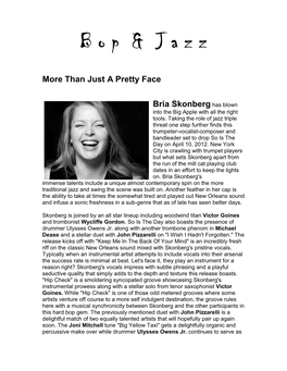 Bria Skonberg Bop and Jazz Review